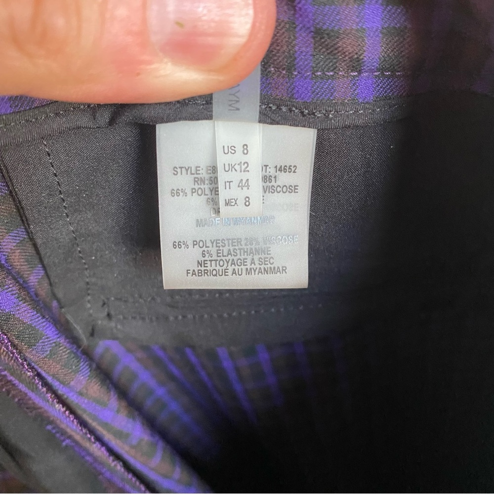 Elie Tahari Purple Plaid Pants (sz 8) - Picture 13 of 13
